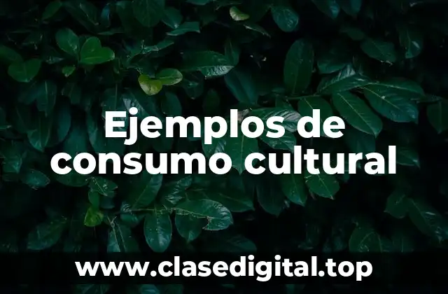 Ejemplos de consumo cultural