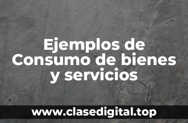 Ejemplos de Consumo de bienes y servicios