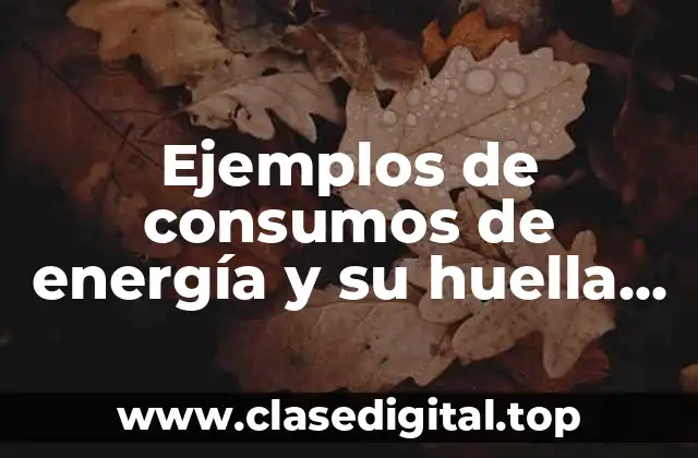 Ejemplos de consumos de energía y su huella ecológica