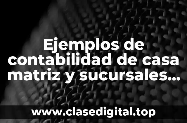 Ejemplos de contabilidad de casa matriz y sucursales en México
