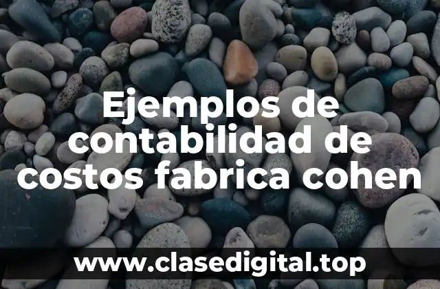 Ejemplos de contabilidad de costos fabrica cohen