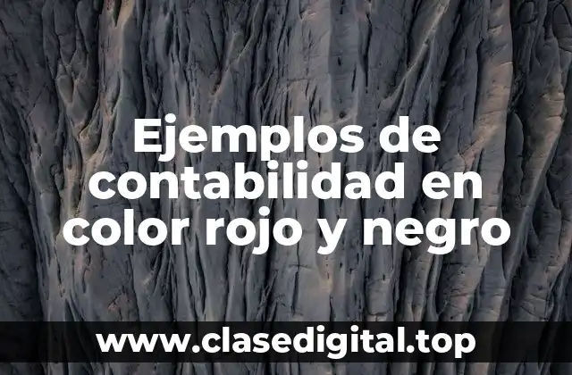 Ejemplos de contabilidad en color rojo y negro