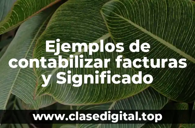 Ejemplos de contabilizar facturas y Significado
