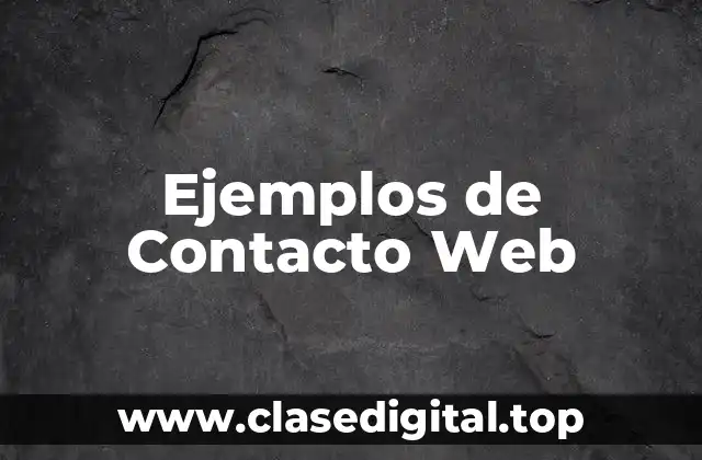 Ejemplos de Contacto Web