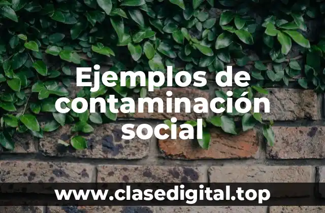 Ejemplos de contaminación social