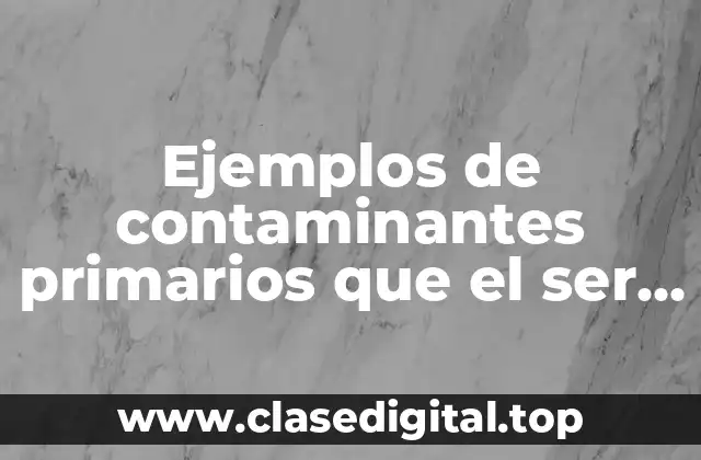 Ejemplos de contaminantes primarios que el ser humano provoca