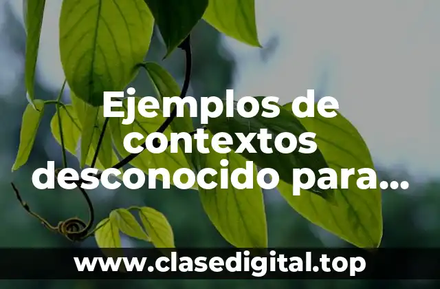 Ejemplos de contextos desconocido para los niños