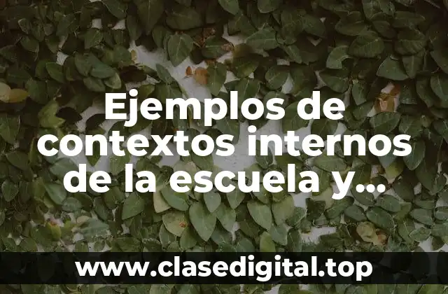 Ejemplos de contextos internos de la escuela y Significado