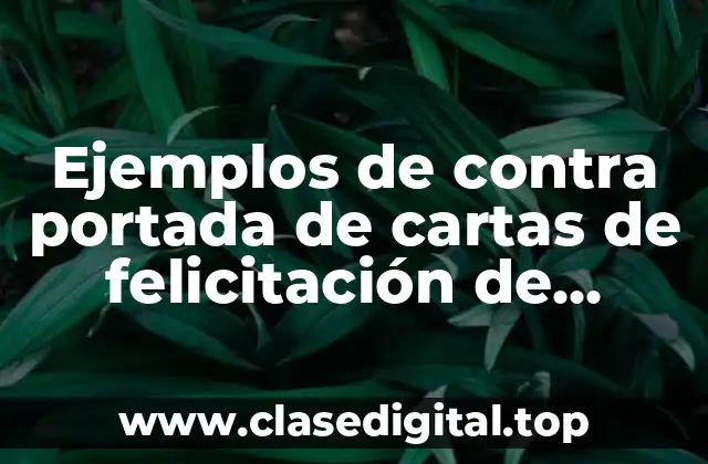 Ejemplos de contra portada de cartas de felicitación de impresión