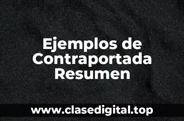 Ejemplos de Contraportada Resumen