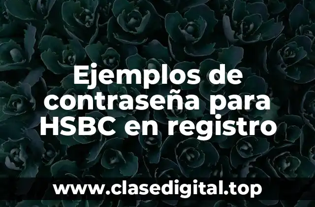 Ejemplos de contraseña para HSBC en registro