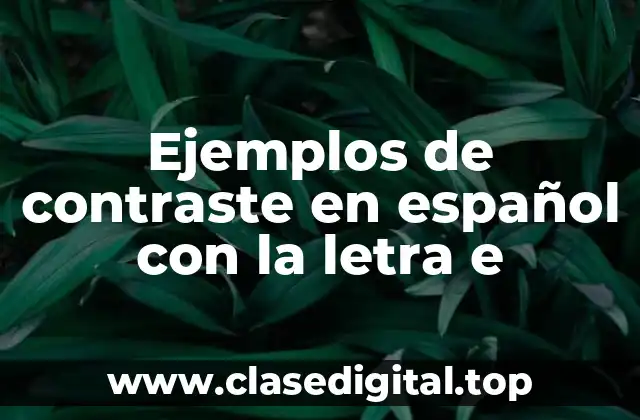 Ejemplos de contraste en español con la letra e
