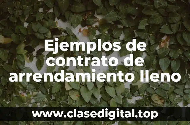 Ejemplos de contrato de arrendamiento lleno