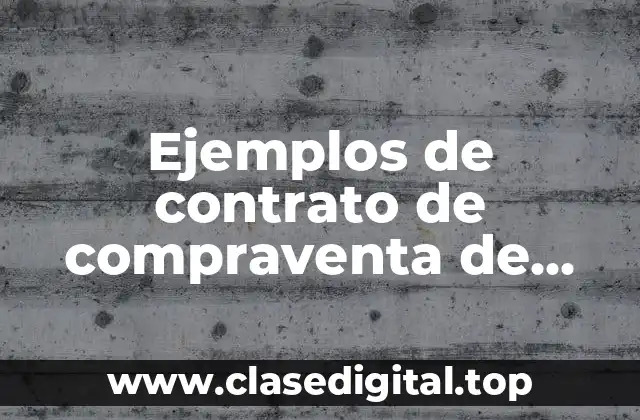 Ejemplos de contrato de compraventa de vehículos