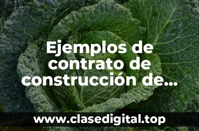 Ejemplos de contrato de construcción de vivienda