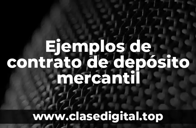 Ejemplos de contrato de depósito mercantil