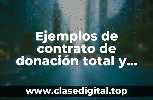 Ejemplos de contrato de donación total y parcial