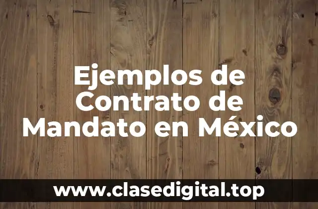 Ejemplos de Contrato de Mandato en México