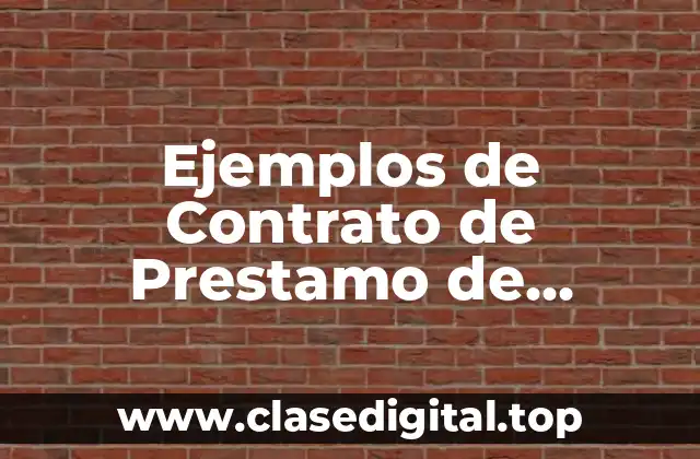 Ejemplos de Contrato de Prestamo de Habilitación o Avión