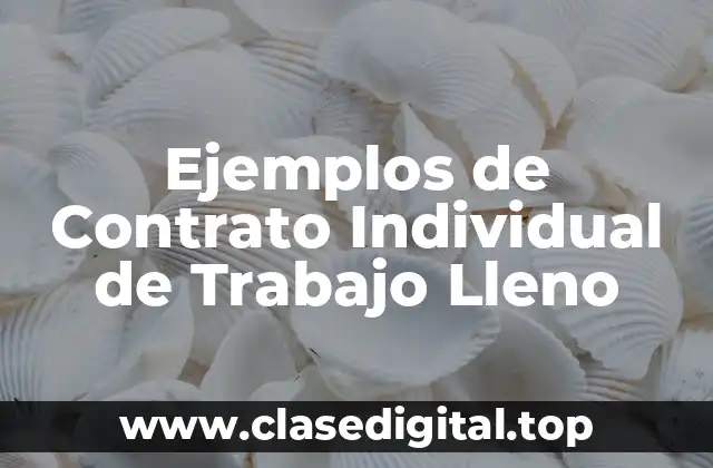 Ejemplos de Contrato Individual de Trabajo Lleno