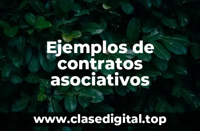 Ejemplos de contratos asociativos