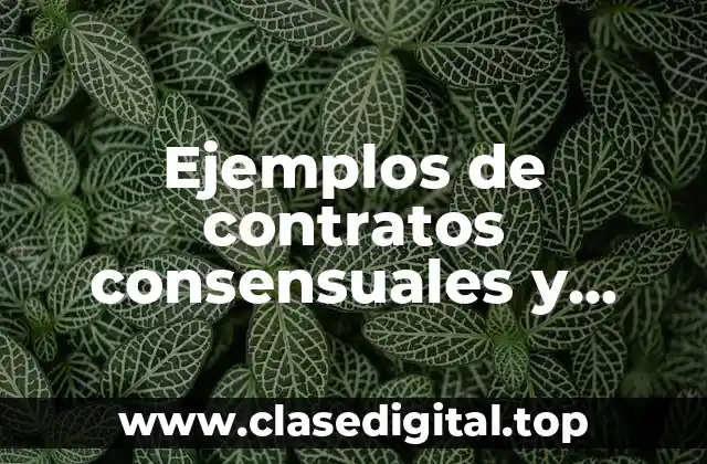 Ejemplos de contratos consensuales y reales y Significado