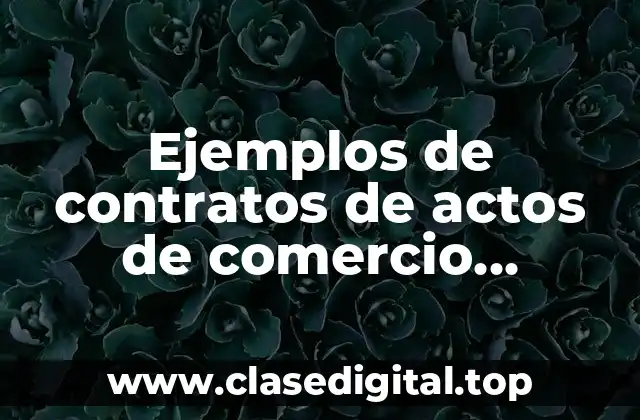 Ejemplos de contratos de actos de comercio unilaterales