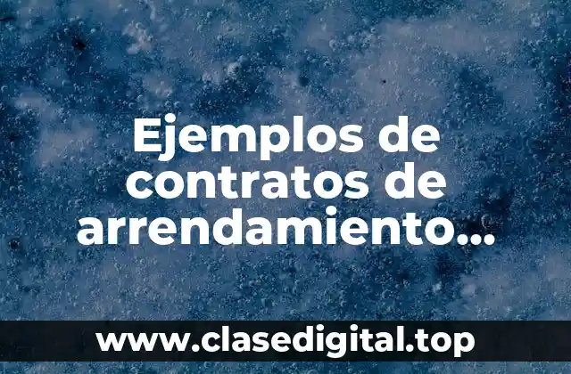 Ejemplos de contratos de arrendamiento llenos y Significado
