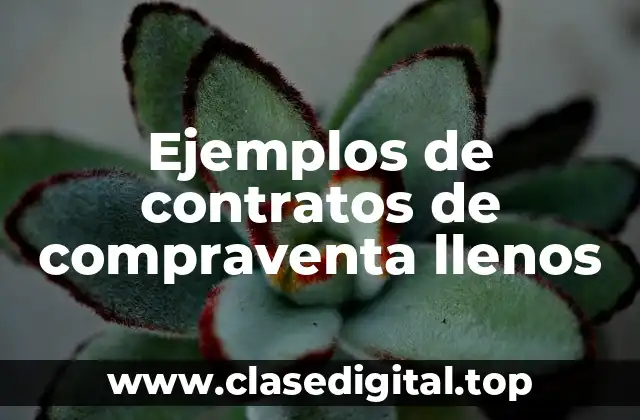 Ejemplos de contratos de compraventa llenos