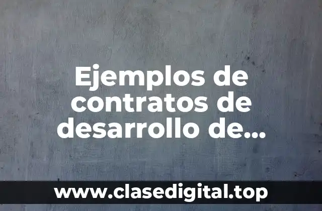 Ejemplos de contratos de desarrollo de software y Significado