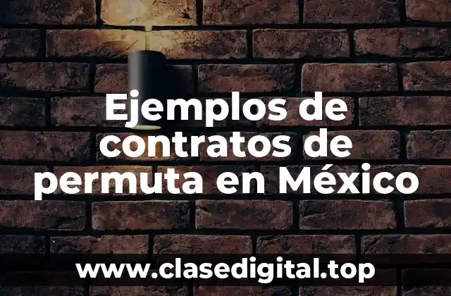Ejemplos de contratos de permuta en México