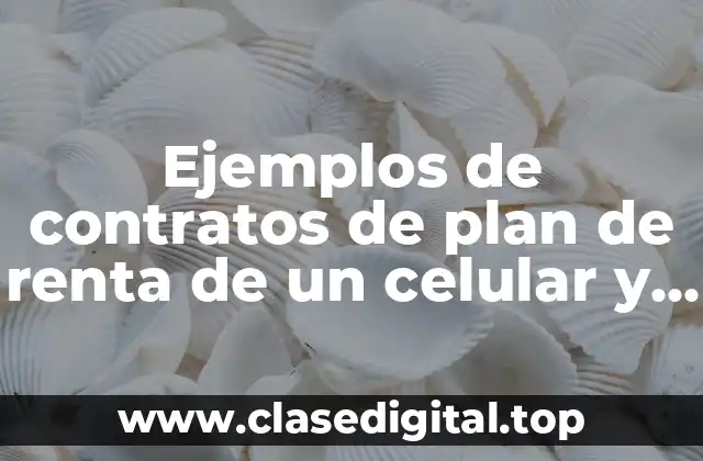 Ejemplos de contratos de plan de renta de un celular y Significado