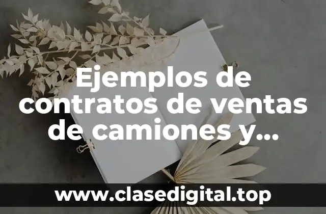 Ejemplos de contratos de ventas de camiones y Significado