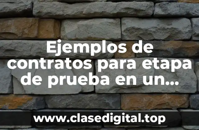Ejemplos de contratos para etapa de prueba en un trabajo