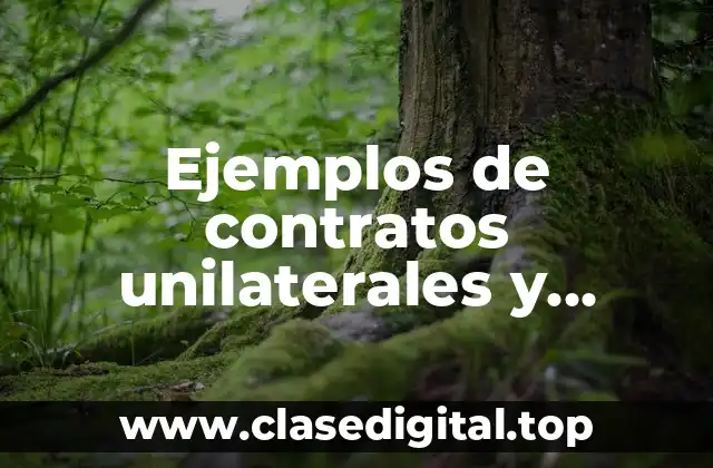 Ejemplos de contratos unilaterales y bilaterales en México