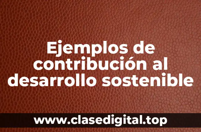 Ejemplos de contribución al desarrollo sostenible