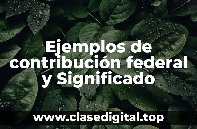 Ejemplos de contribución federal