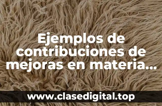 Ejemplos de contribuciones de mejoras en materia fiscal