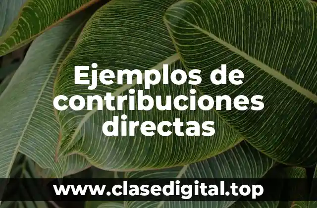 Ejemplos de contribuciones directas