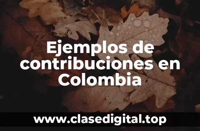 Ejemplos de contribuciones en Colombia