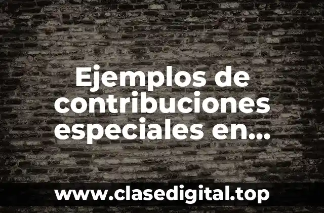 Ejemplos de contribuciones especiales en México