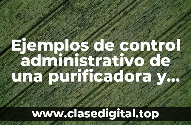 Ejemplos de control administrativo de una purificadora y Significado
