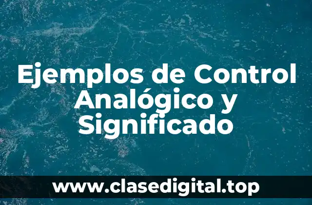 Ejemplos de Control Analógico y Significado
