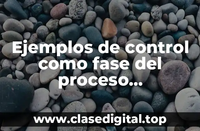 Ejemplos de control como fase del proceso administrativo y Significado