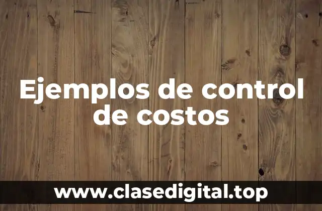 Ejemplos de control de costos