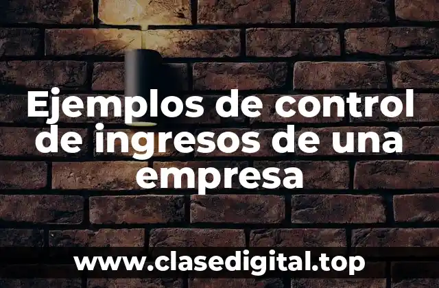 Ejemplos de control de ingresos de una empresa