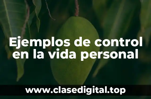 Ejemplos de control en la vida personal
