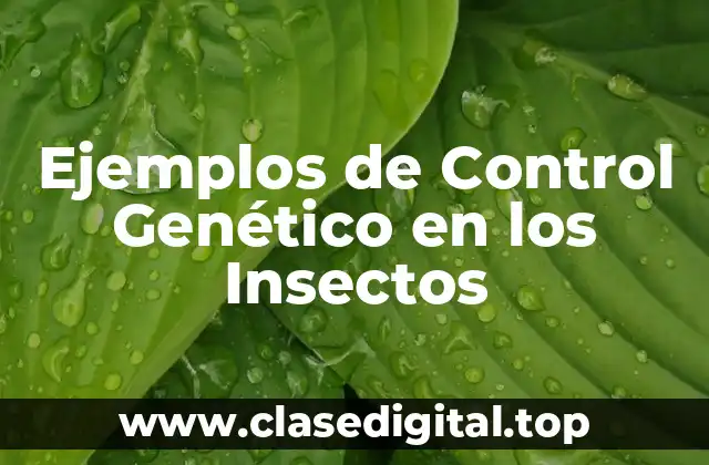 Ejemplos de Control Genético en los Insectos