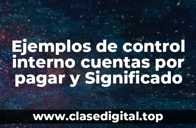 Ejemplos de control interno cuentas por pagar y Significado