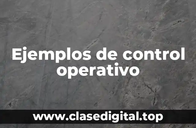 Ejemplos de control operativo